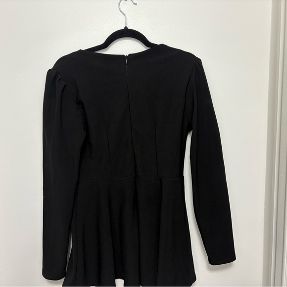 Black Peplum Top - Picture 3 of 4